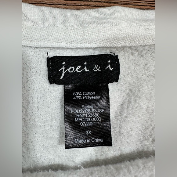 Joei & I Women’s Plus Sweatshirt Long Sleeve Knotted Hem Moon Sun 3X - Picture 5 of 6